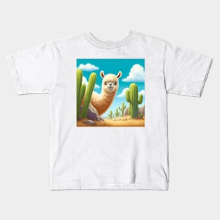 Cute Little Sneaky Llama Kids T-Shirt